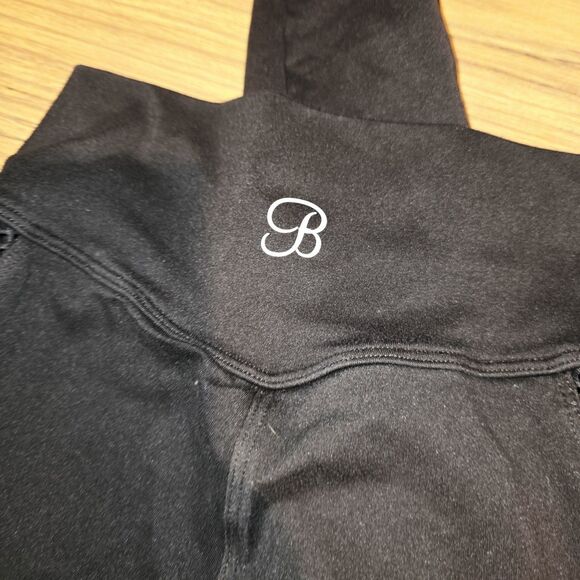 BOMBSHELL "MOHAWK" SPORTSWEAR Sz XS Black Logo Workout Athletic Sport Leggings - Picture 3 of 6